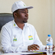 Frank Habineza, chairman of Rwanda’s Democratic Green Party, presents his documents to the Rwanda National Election Commission in Kigali.